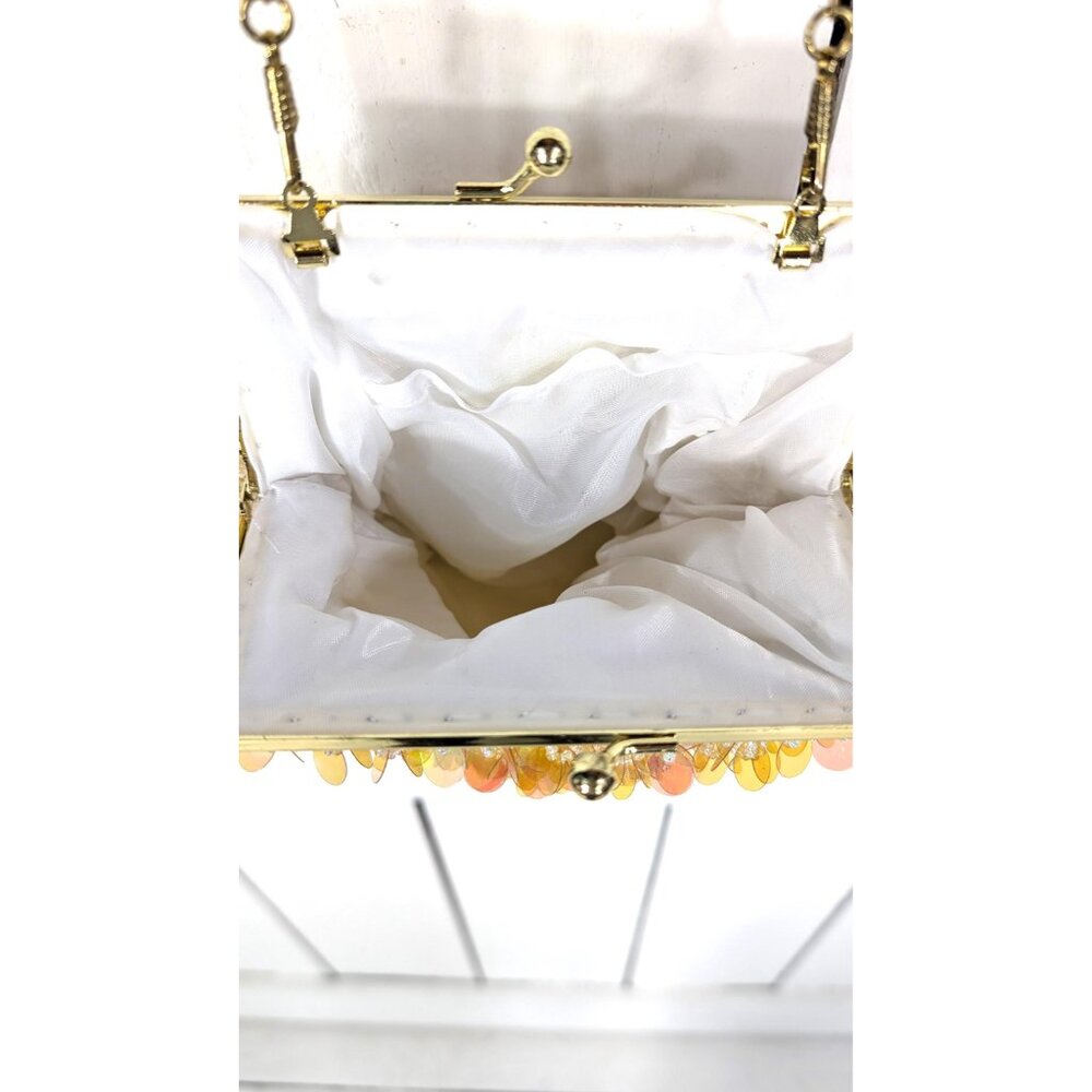 Vintage sequin satin beaded evening purse clutch bag - Picture 7 of 7